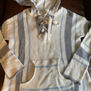 Knit pullover hoodie